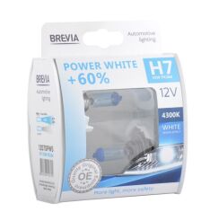 Акция на Лампа Brevia галогеновая H7 12V 55W PX26d Power White +60% 4300K S2 (12070PWS) от MOYO