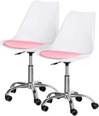 Акция на Комплект крісел Evo-Kids Capri 2 шт. White/Pink (H-231 W/PN -Х2) от Rozetka