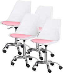 Акция на Комплект крісел Evo-Kids Capri 4 шт. White/Pink (H-231 W/PN -Х4) от Rozetka