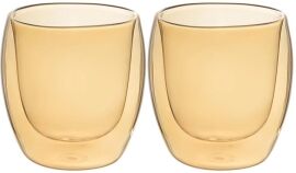 Акция на Набір кружок Lefard Le Glass Amber з подвійними стінками 298 мл 9.5 см х 2 шт (605-007) от Rozetka