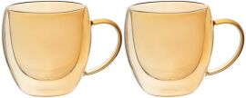 Акция на Набір чашок Lefard Le Glass Amber з подвійними стінками 300 мл 9.5 см х 2 шт (605-008) от Rozetka