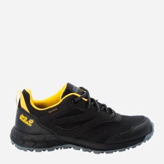 Акція на Підліткові трекінгові кросівки для хлопчика Jack Wolfskin Woodland Texapore Low K 4042162-6055 38 Чорні/Жовті від Rozetka