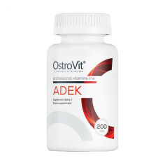 Акція на Дієтична добавка вітамінний комплекс в таблетках OstroVit ADEK Вітаміни A, D, E та K, 200 шт від Eva