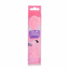 Акція на Масажна щіточка для очищення шкіри Just Kawaii Flamingo з лопаткою для нанесення масок, рожева, 1 шт від Eva