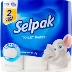 Акція на Туалетная бумага Selpak Super Soft 3 слоя 9шт від MOYO