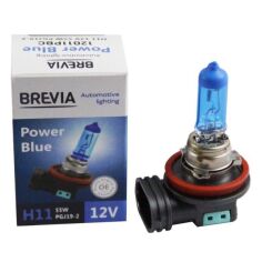 Акция на Лампа Brevia галогеновая H11 12V 55W PGJ19-2 Power Blue 4200K CP (12011PBC) от MOYO