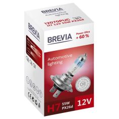 Акция на Лампа Brevia галогеновая H4 12V 60/55W P43t Power Ultra +60% CP (12040PUC) от MOYO