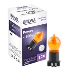 Акція на Лампа Brevia галогеновая PWY24W 12V 24W WP3,3x14,5/4 AMBER Power +30% CP (12228C) від MOYO