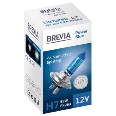 Акція на Лампа Brevia галогеновая H7 12V 55W PX26d Power Blue CP (12070PBC) від MOYO