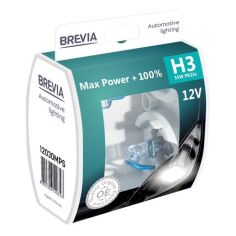 Акция на Лампа Brevia галогеновая H3 12V 55W PK22s Max Power +100% S (12030MPS) от MOYO