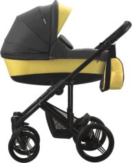 Акция на Детская коляска 2 в 1 Bebetto Magnum графит-желтый (черная рама) от Stylus