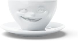 Акція на Чашка с блюдцем для кофе Tassen Подмигивающий 200 мл фарфор (TASS14801/TA) від Stylus