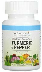 Акція на Eclectic Institute Turmeric Pepper Куркума и перец 430 мг 90 капсул від Stylus