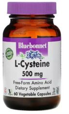 Акція на Bluebonnet Nutrition L-Cystein L-Цистеин 500 мг 60 вегетарианских капсул від Stylus