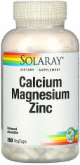Акція на Solaray Calcium Magnesium Zinc, 250 Veg Capsules (SOR04561) від Stylus