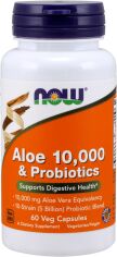 Акция на Now Foods Aloe Алое Пробиотики 10,000 & Probiotics Veg Capsules 60 veg caps от Stylus