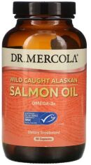 Акция на Dr. Mercola Wild Caught Alaskan Salmon Oil Жир дикого аляскинского лосося 90 капсул от Stylus