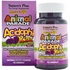 Акция на Natures Plus Animal Parade Acidophi Kidz 90 chewables Пробиотический комплекс для улучшения пищеварения для детей, ягоды от Stylus
