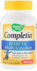 Акция на Nature's Way Completia Diabetic Multi-Vitamin Iron Free 90 Tabs Мультивитамины для диабетиков от Stylus