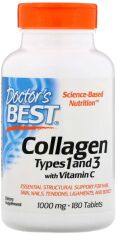 Акция на Doctor's Best, Collagen Types 1 and 3 with Vitamin C, 1,000 mg, 180 Tablets (DRB-00204) от Stylus