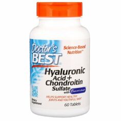 Акція на Doctor's Best Best Hyaluronic Acid with Chondroitin Sulfate Гиалуроновая кислота с сульфатом хондроитина и коллагеном 60 таблеток від Stylus