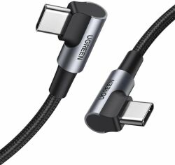 Акція на Ugreen Both Angled USB-C to USB-C 3A 1m Grey/Black (70529) від Stylus
