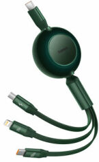 Акция на Baseus Cable USB-C to Micro USB/Lightning/Type-C Bright Mirror 2 Series 100W 1.1m Green (CAMJ010206) от Stylus