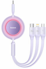 Акція на Baseus Cable USB-C to Micro USB/Lightning/Type-C Bright Mirror 2 Series 100W 1.1m Purple (CAMJ010205) від Stylus