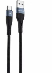 Акція на Proove Usb Cable to USB-C Light Silicone 2.4A 1m Black від Stylus