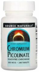 Акция на Source Naturals Chrome Pikolinate 200 mcg Хром Пиколинат 240 таблеток от Stylus