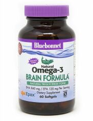 Акция на Bluebonnet Nutrition Omega-3 Brain Formula, 60 Softgels (BLB0944) от Stylus