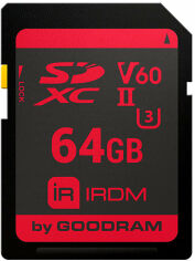 Акция на Goodram 64GB Irdm Sdxc V60 UHS-II U3 (IR-S6B0-0640R11) от Stylus