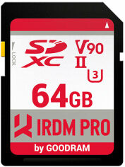 Акція на Goodram 64GB Irdm Pro Sdxc V90 UHS-II U3 (IRP-S9B0-0640R11) від Stylus