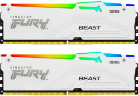 Акция на Kingston Fury 64 Gb (2x32GB) DDR5 6000 MHz Beast Rgb Expo White (KF560C36BWEAK2-64) от Stylus