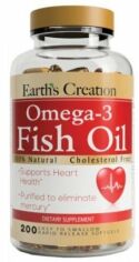 Акция на Earth‘s Creation Omega 3 1000 mg (Cholesterol Free), Омега 3 200 мягких капсул от Stylus