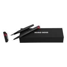 Акція на Набор Hugo Boss Diamond Black шариковая ручка и перьевая ручка (HPBP367A) від Stylus