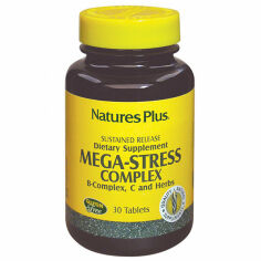 Акция на Natures Plus Mega-Stress Complex 30 tabs Супер сильный комплекс от стресса от Stylus
