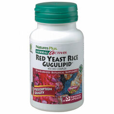Акція на Natures Plus Herbal Actives Red Yeast Rice Gugulipid 60 caps Красный дрожжевой рис + Гуггулстероны від Stylus