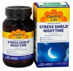 Акція на Country Life Stress Shield Nighttime 60 caps Комплекс для здорового сна від Stylus