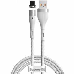 Акция на Baseus Usb Cable to Lightning Zinc Magnetic Safe Fast 2.4A 1m White (CALXC-K02) от Stylus