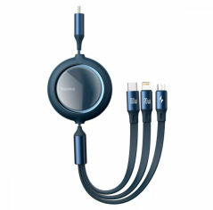 Акція на Baseus Cable USB-C to Micro USB/Lightning/Type-C Bright Mirror 2 Series 100W 1.1m Blue (CAMJ010203) від Stylus