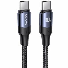 Акція на Usams Cable USB-C to USB-C Pd 100W 2m Black (US-SJ525) від Stylus