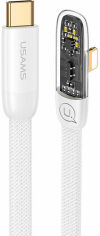 Акция на Usams Cable USB-C to Lightning Right-Angle Pd 20W 1.2m White (US-SJ583) от Stylus