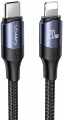 Акція на Usams Cable USB-C to Lightning Pd 20W 2m Black (US-SJ522) від Stylus