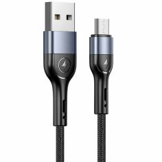 Акция на Usams Usb Cable to Lightning Dual Right-Angle Cable With Colorful Light 1.2m Black (US-SJ455) от Stylus