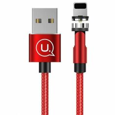 Акція на Usams Usb Cable to Lightning Rotatable Magnetic 1m Red (US-SJ472) від Stylus