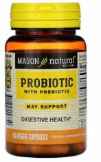 Акція на Mason Natural Probiotic with Prebiotic Пробиотик с пребиотиком 40 вегетарианских капсул від Stylus