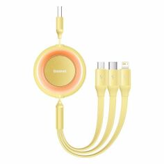 Акция на Baseus Usb Cable to Micro USB/Lightning/Type-C Bright Mirror 2 Series 3.5A 1.1m Yellow (CAMJ010011) от Stylus