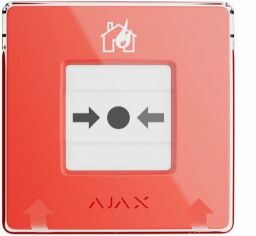 Акція на Беспроводная настенная кнопка для активации пожарной тревоги вручную Ajax Manual Call Point Red від Stylus