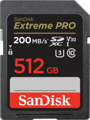 Акція на SanDisk 512GB Sdxc Class 10 UHS-I U3 V30 Extreme Pro (SDSDXXD-512G-GN4IN) від Stylus